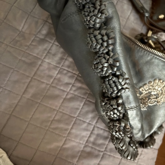 Vintage Isabella Fiore Embroidered tasseled Leather hobo Women's Bag orig $598 - Picture 6 of 9